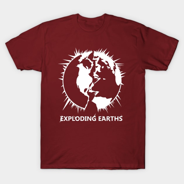 EXPLODING EARTHS! PODCAST TEE LOGO - WHITE T-Shirt by Explodingearths